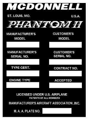 Placa identificativa del F-4 Phantom II